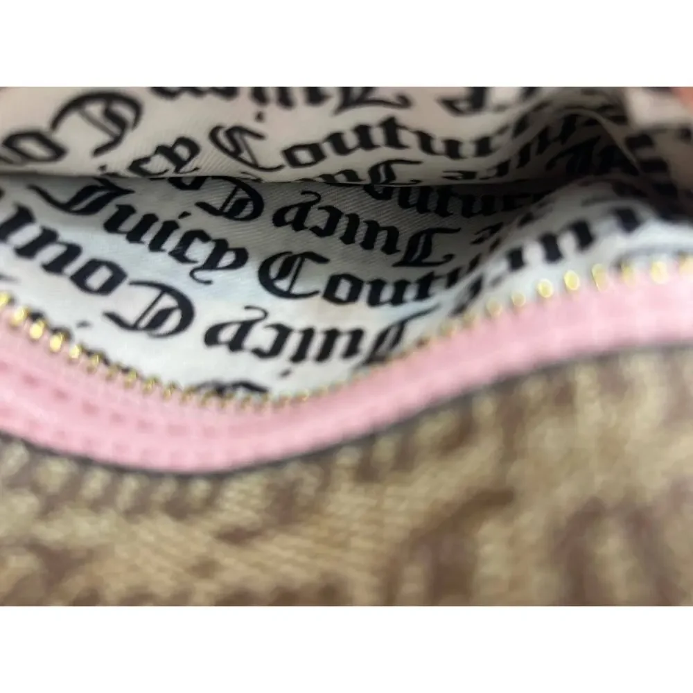 Juicy Couture Monogram Mini Backpack Women's Brown Pink Leather Heart Top Handle - Picture 4 of 7